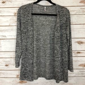 FabKids Black/White Open Front Cardigan